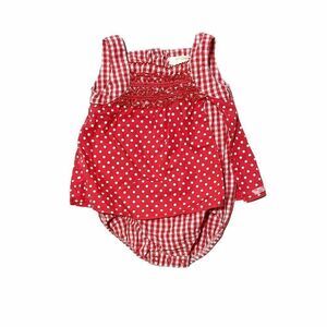 Vintage Krickets Red Picnic Plaid Pinafore Romper
